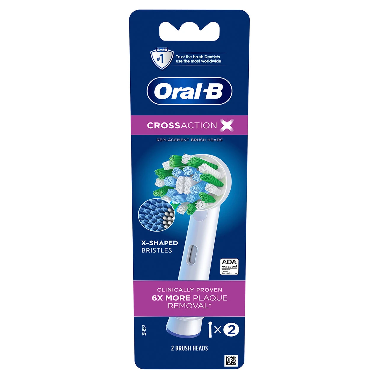 Oral B Oral-B CrossAction Replacement Brush Heads, 2 Count 2 Oral B Oral-B CrossAction Replacement Brush Heads, 2 Count - Image 2