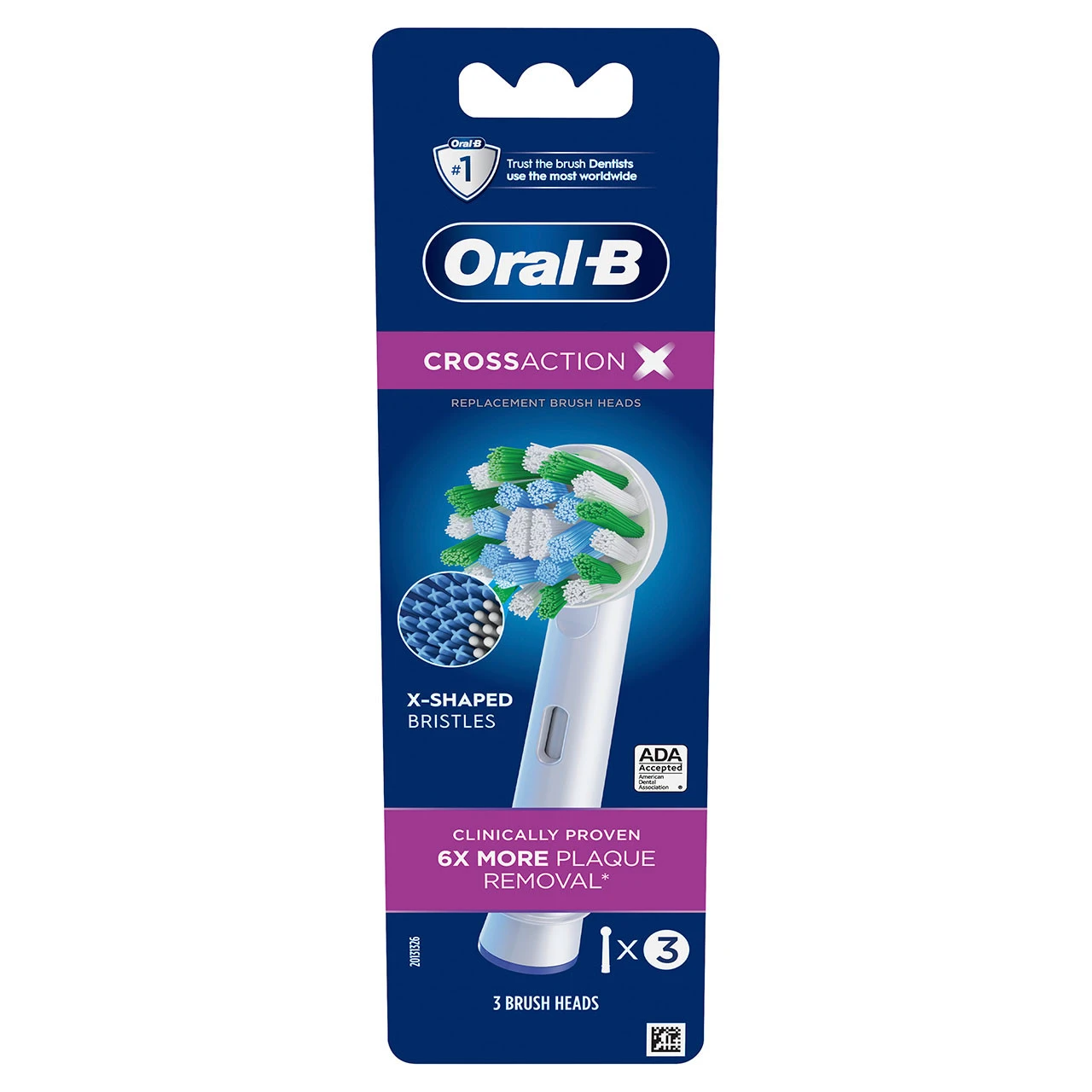 Oral B Oral-B CrossAction X-Filament Replacement Brush Heads, 3 Count 1 Oral B Oral-B CrossAction X-Filament Replacement Brush Heads, 3 Count