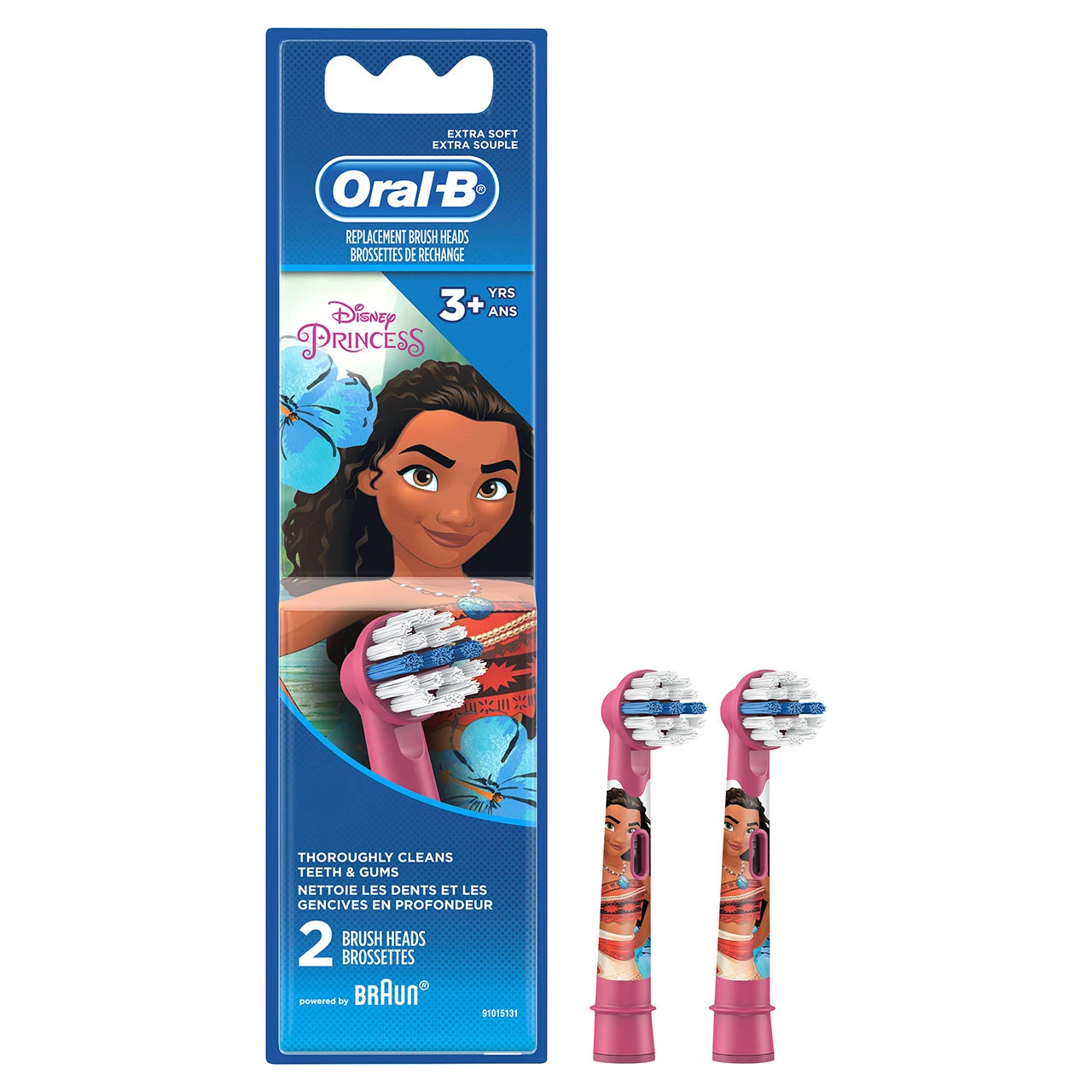Oral B Kids Extra Soft Replacement Brush Heads Featuring Disney's Princess - Moana, 2 Count 2 Oral B Kids Extra Soft Replacement Brush Heads Featuring Disney's Princess - Moana, 2 Count - Image 2
