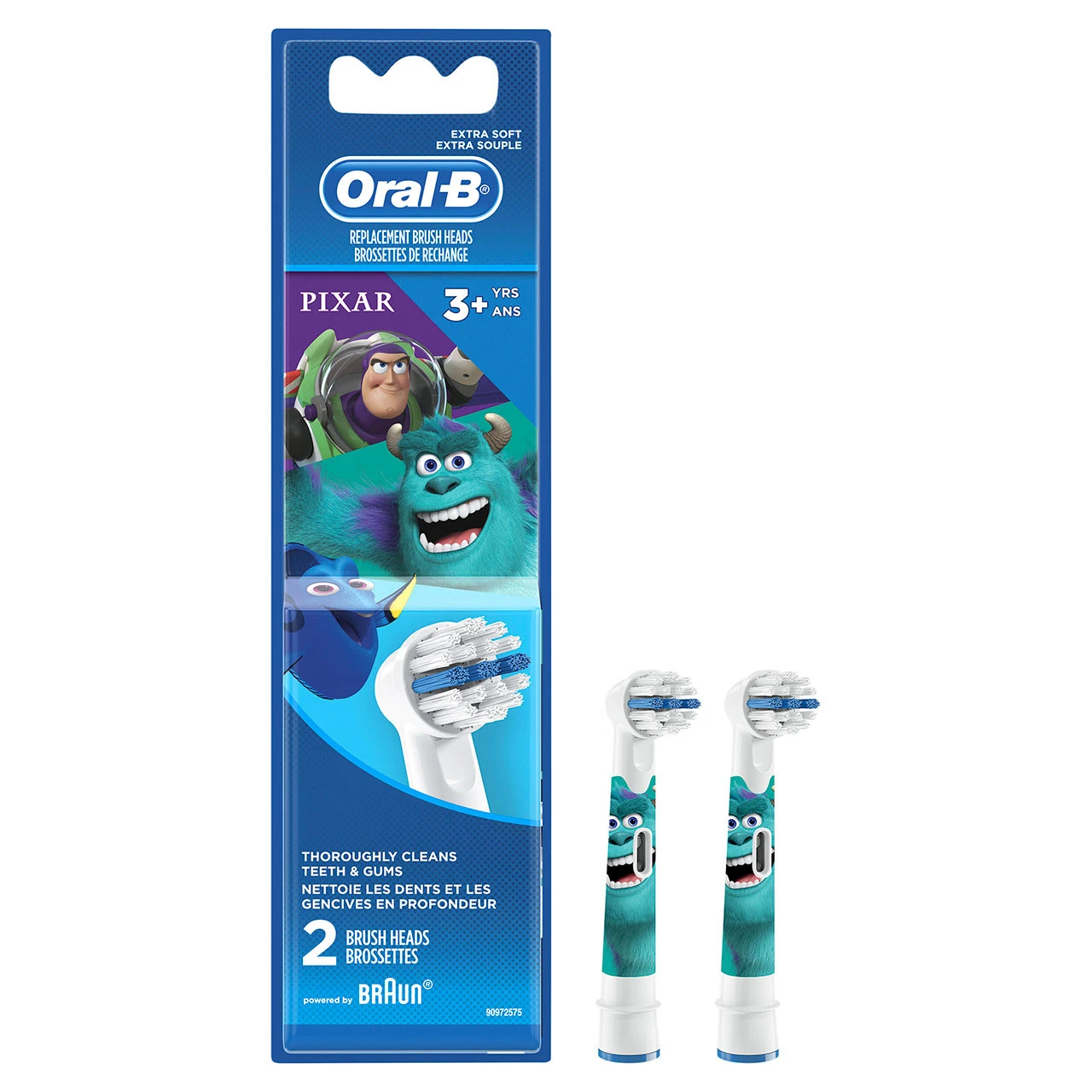 Oral B Kids Extra Soft Replacement Brush Heads Featuring Pixar Favorites, 2 Count 2 Oral B Kids Extra Soft Replacement Brush Heads Featuring Pixar Favorites, 2 Count - Image 2