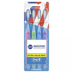 Oral B Oral-b Indicator Contour Clean Toothbrushes, Extra Value Pack, Medium, 4 Count (Color May Vary)