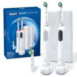 Oral B Smart Clean 360 Rechargeable Electric Toothbrush Twin Pack 17 Oral B Smart Clean 360 Rechargeable Electric Toothbrush Twin Pack -Oral B Sales Store 80372639 D507.533.5HX US PCRB GRBK BX PTHBR 00069055129999 PI 07660.1707195673