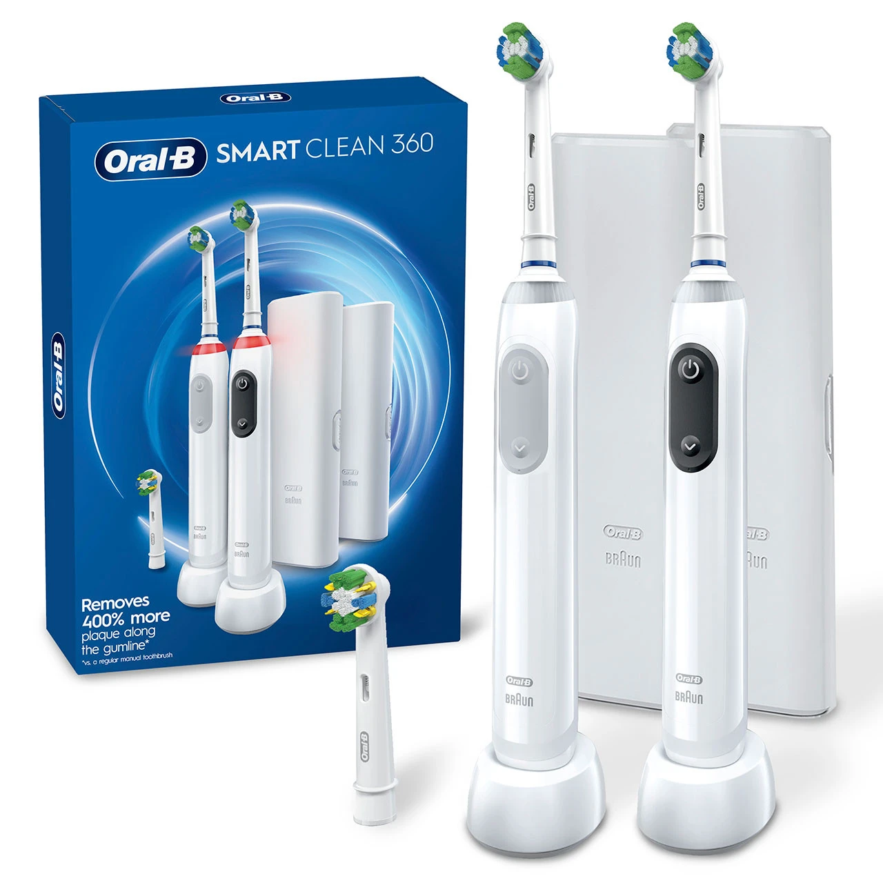 Oral B Smart Clean 360 Rechargeable Electric Toothbrush Twin Pack 9 Oral B Smart Clean 360 Rechargeable Electric Toothbrush Twin Pack - Image 9