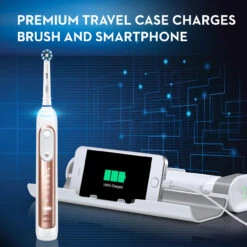 Oral B Genius 8000 Rechargeable Electric Toothbrush, Rose Gold -Oral B Sales Store Oral B 8000 RoseGold 05 TravelCase 59520.1678939212