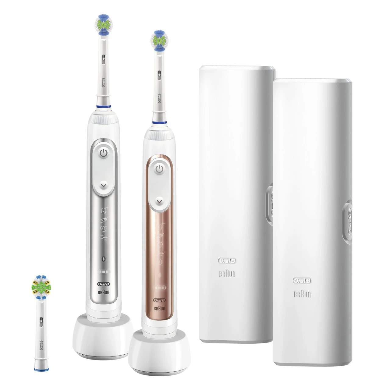 Oral B Smart Series Rechargeable Toothbrush 2-Pack, (Silver & Rose Gold) 1 Oral B Smart Series Rechargeable Toothbrush 2-Pack, (Silver & Rose Gold)