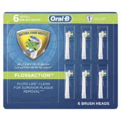 Oral B FlossAction Replacement Brush Heads, 6-Count -Oral B Sales Store flossaction 6ct front 00069055886984 C1N1 82957.1706764256