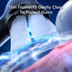 Oral B Oral-B IO Gentle Care Replacement Brush Heads, 2-Count, Black -Oral B Sales Store oralB Gentle CareBlack eComm PDP Secondary Imag Thin Filaments 67595.1706763421