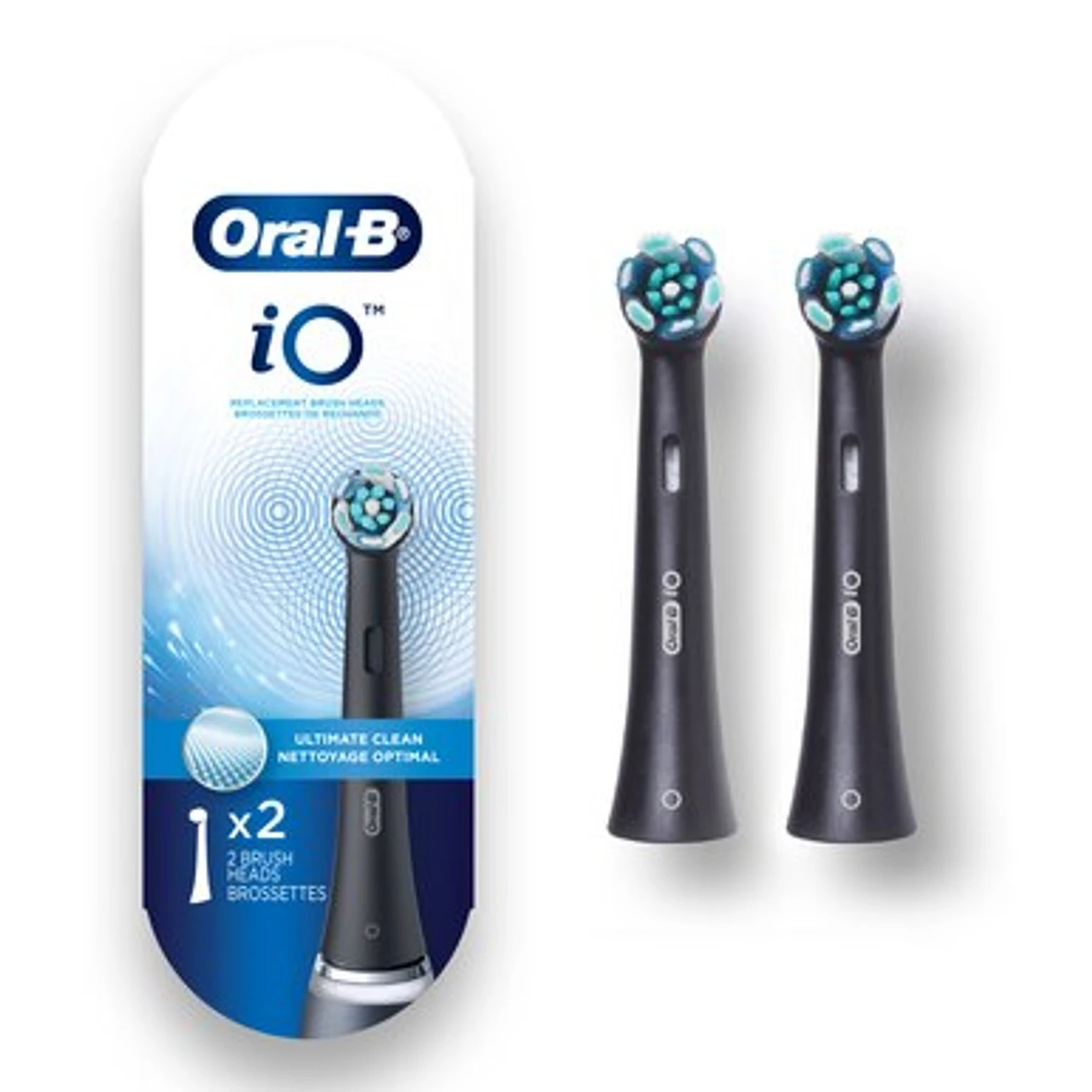 Oral B Oral-B IO Ultimate Clean Replacement Brush Heads, 2-Count, Black